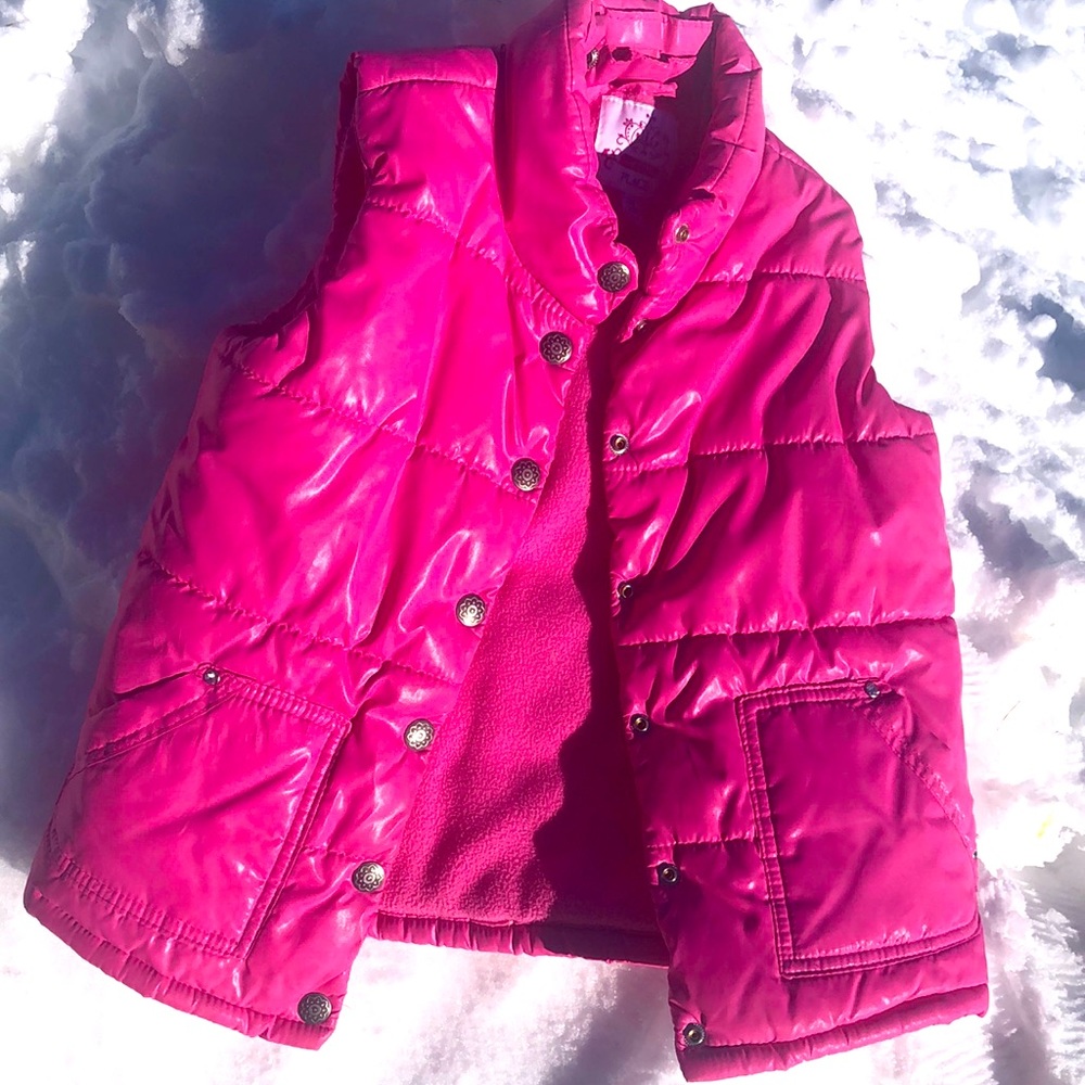 Pink puffy vest